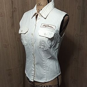 Ladies S Harley Davidson Sleeveless Button Down